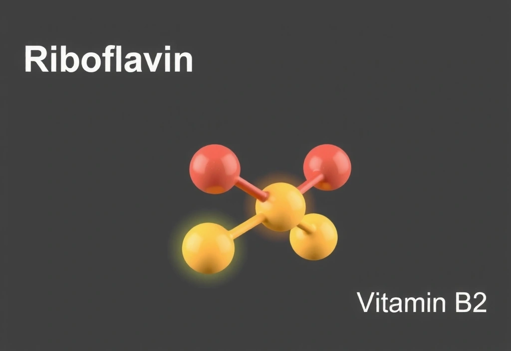 Representación molecular de la Riboflavina (B2).