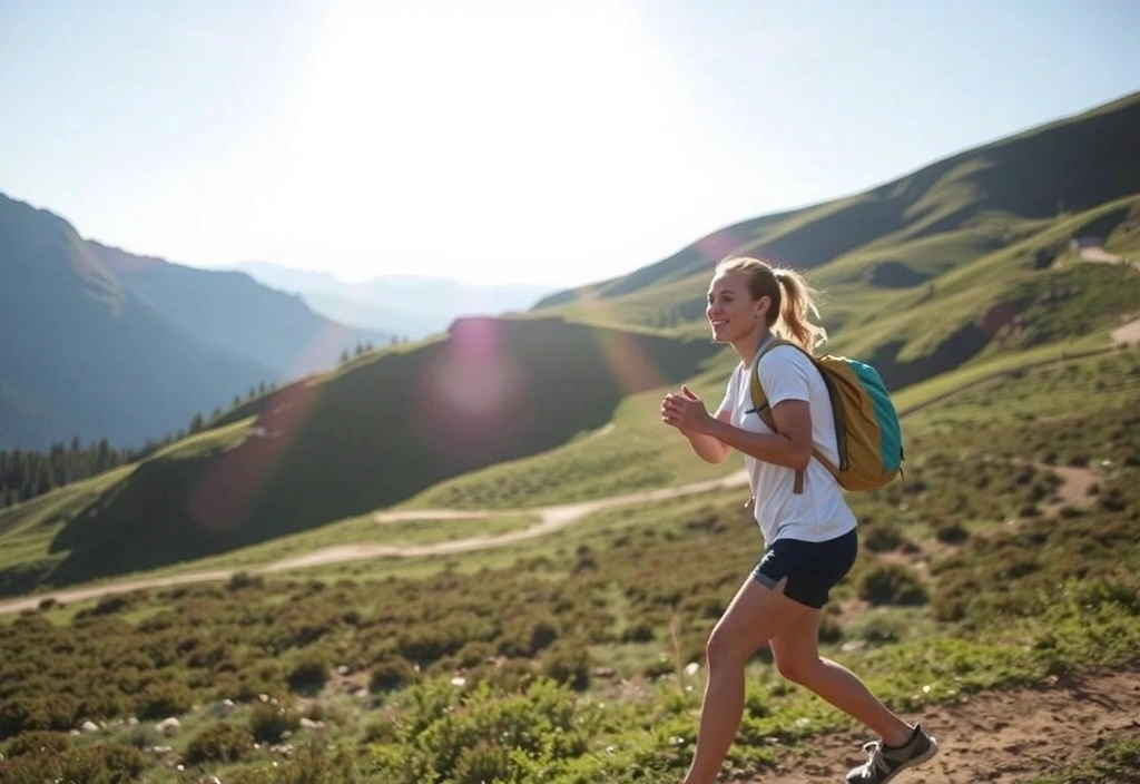 Persona activa disfrutando de la naturaleza con energía