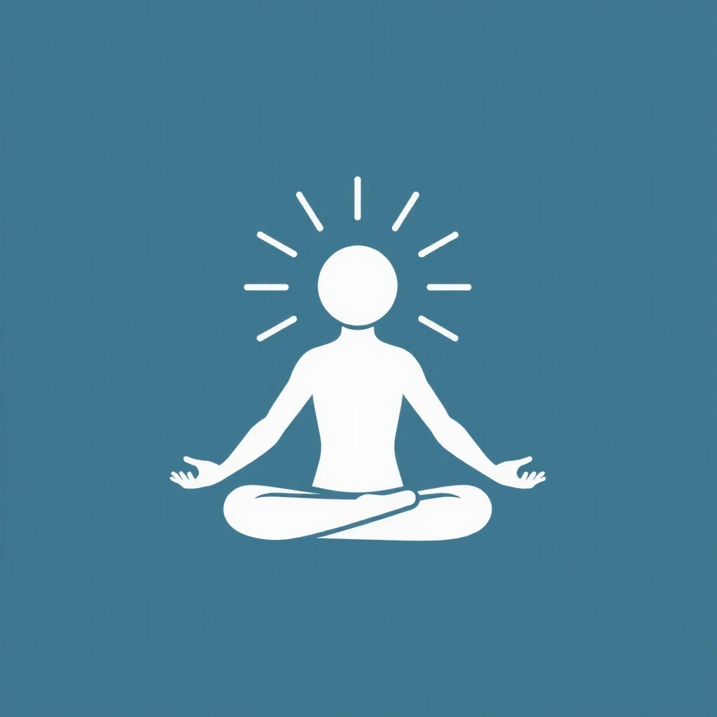 Persona meditando con aura de calma