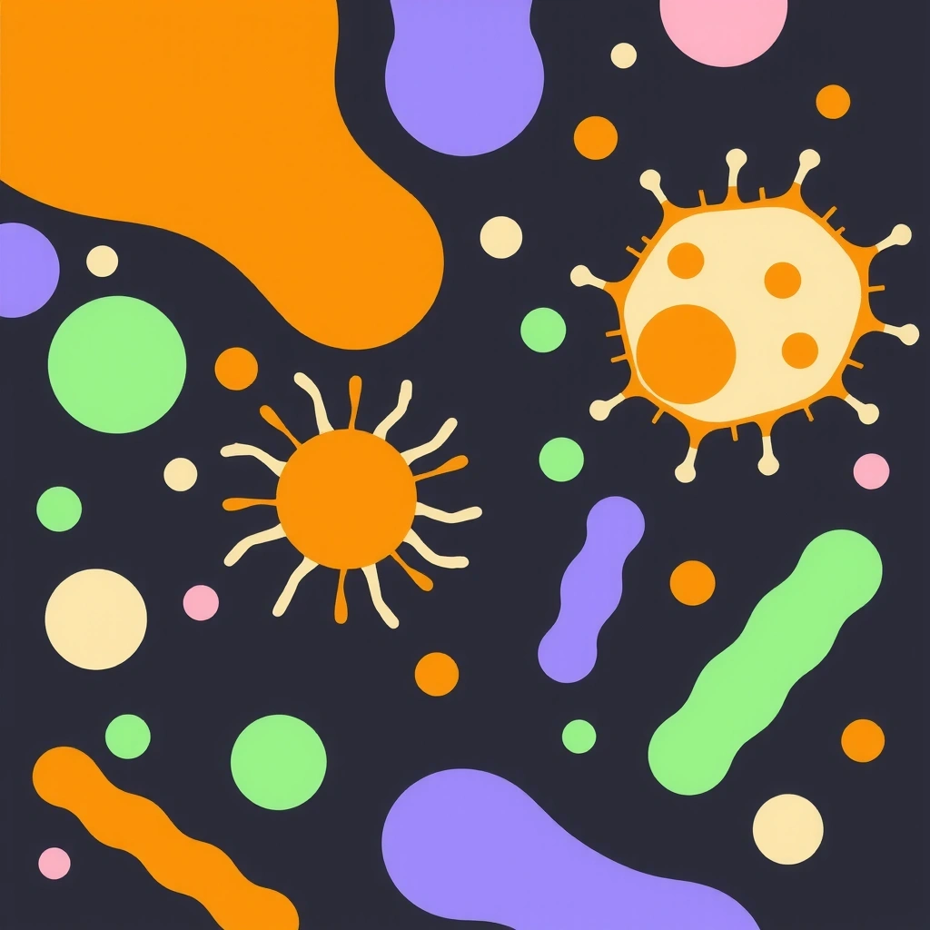 Representación de bacterias beneficiosas en el intestino