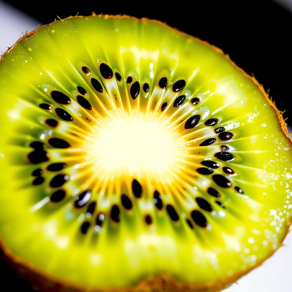 Kiwi cortado por la mitad